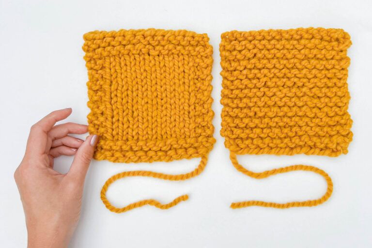 Knitting project with tails not yet weaved in